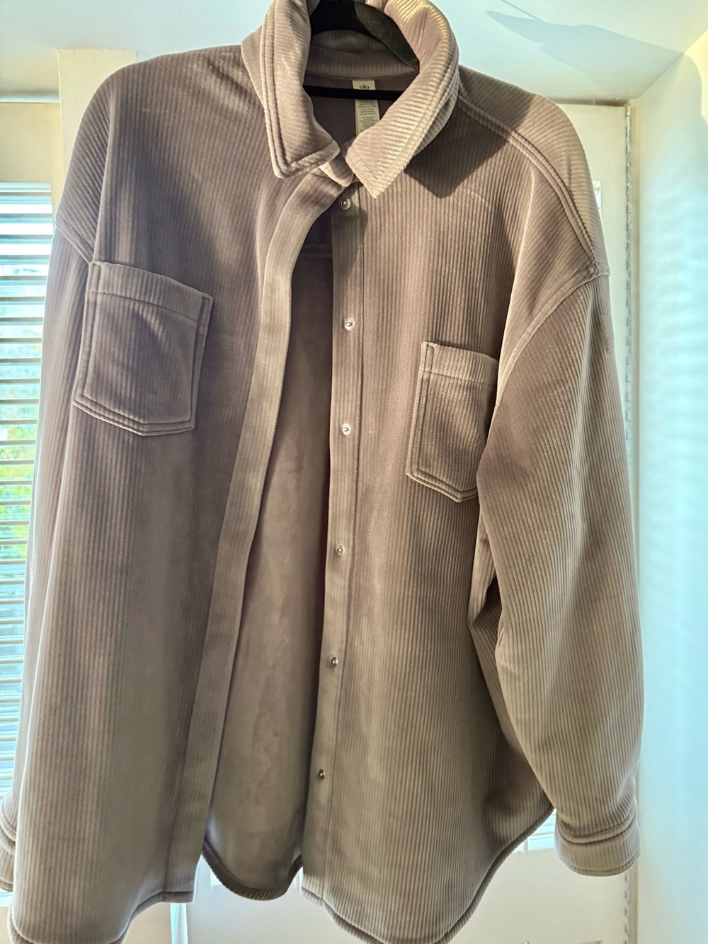 ALO Yoga Men's Corduroy Shacket in Taupe